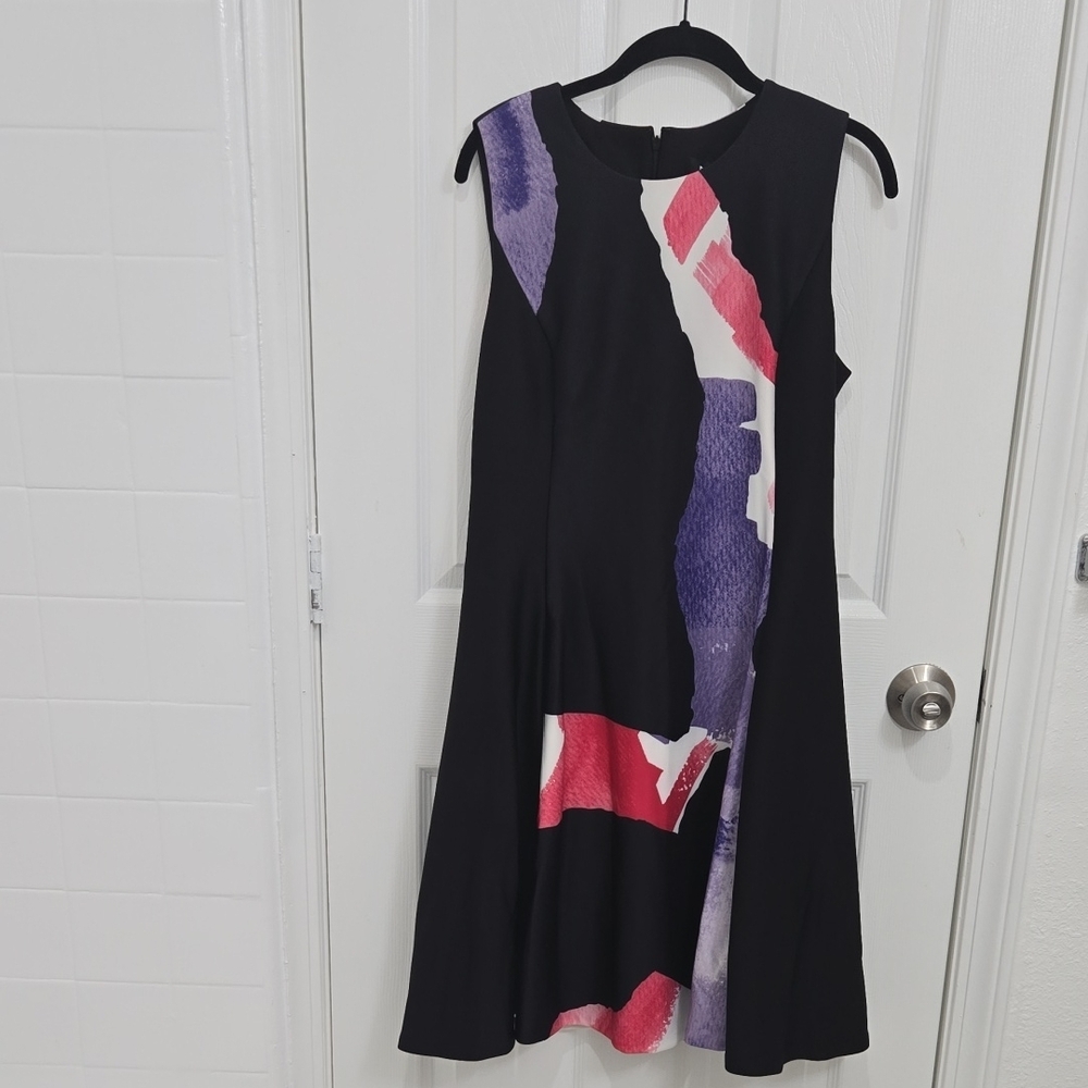 DKNY Black and Multicolor Women's Dress